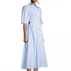Bardot NWT. Keyhole On Sides, Blue and White Striped Dress